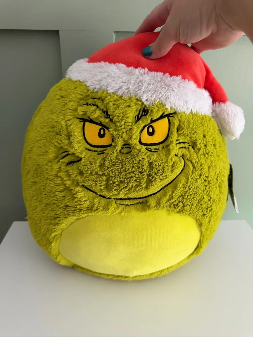 Squishmallows Fuzz-A-Mallows Grinch Green Plush with Santa Hat 2024